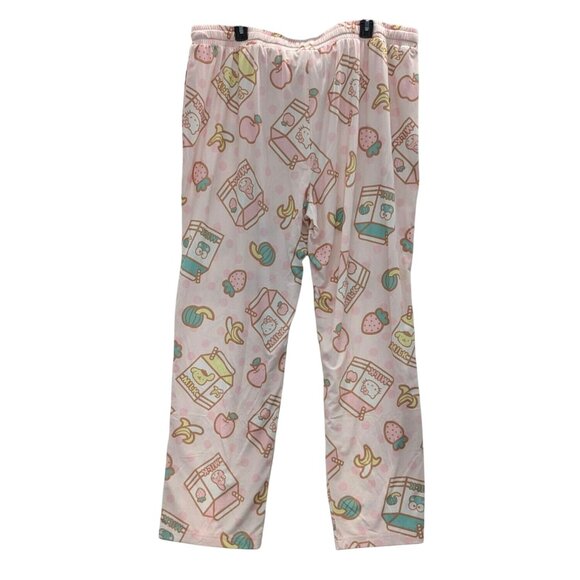 Hello Kitty Milk Print Pajama Pants Pastel Kawaiia Y2K Lounge Relaxation Size 2X - Picture 2 of 8